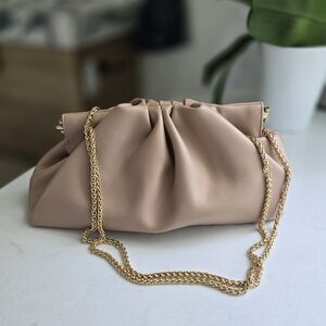 Anthropologie Blush Pink Shoulder Bag with Gold Chain